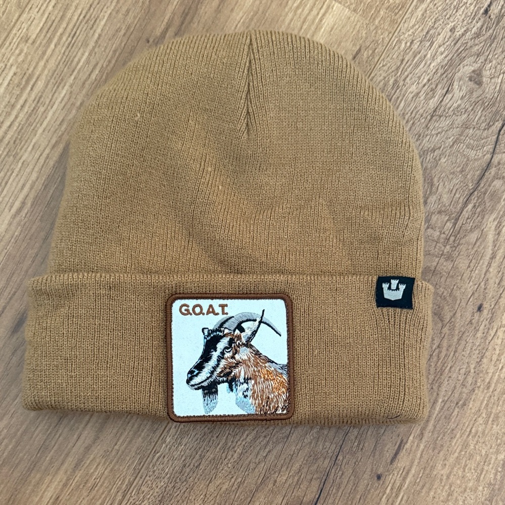 Goorin Bros Tan Goat Patch Beanie